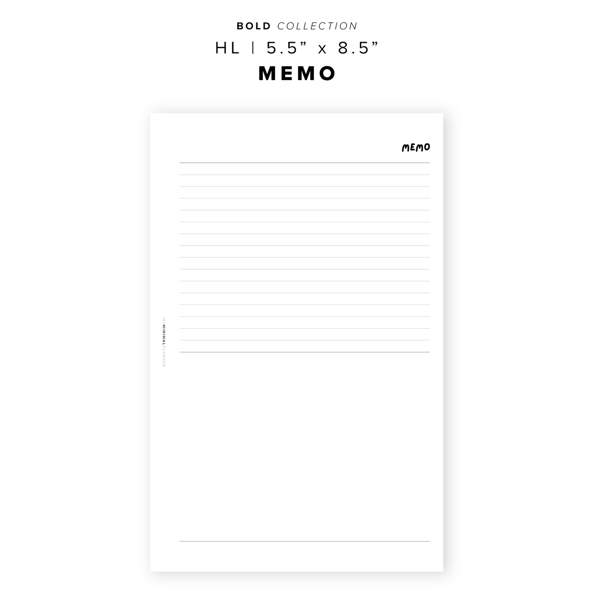 Sample Memo Inset PR311 - Memo - Printable Insert – My Minimal Planner