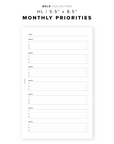 PR306 - Monthly Priorities - Printable Insert