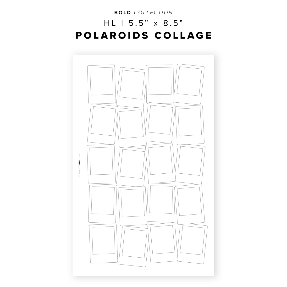 Inset Collage PR295 - Polaroids Collage - Printable Insert – My Minimal Planner