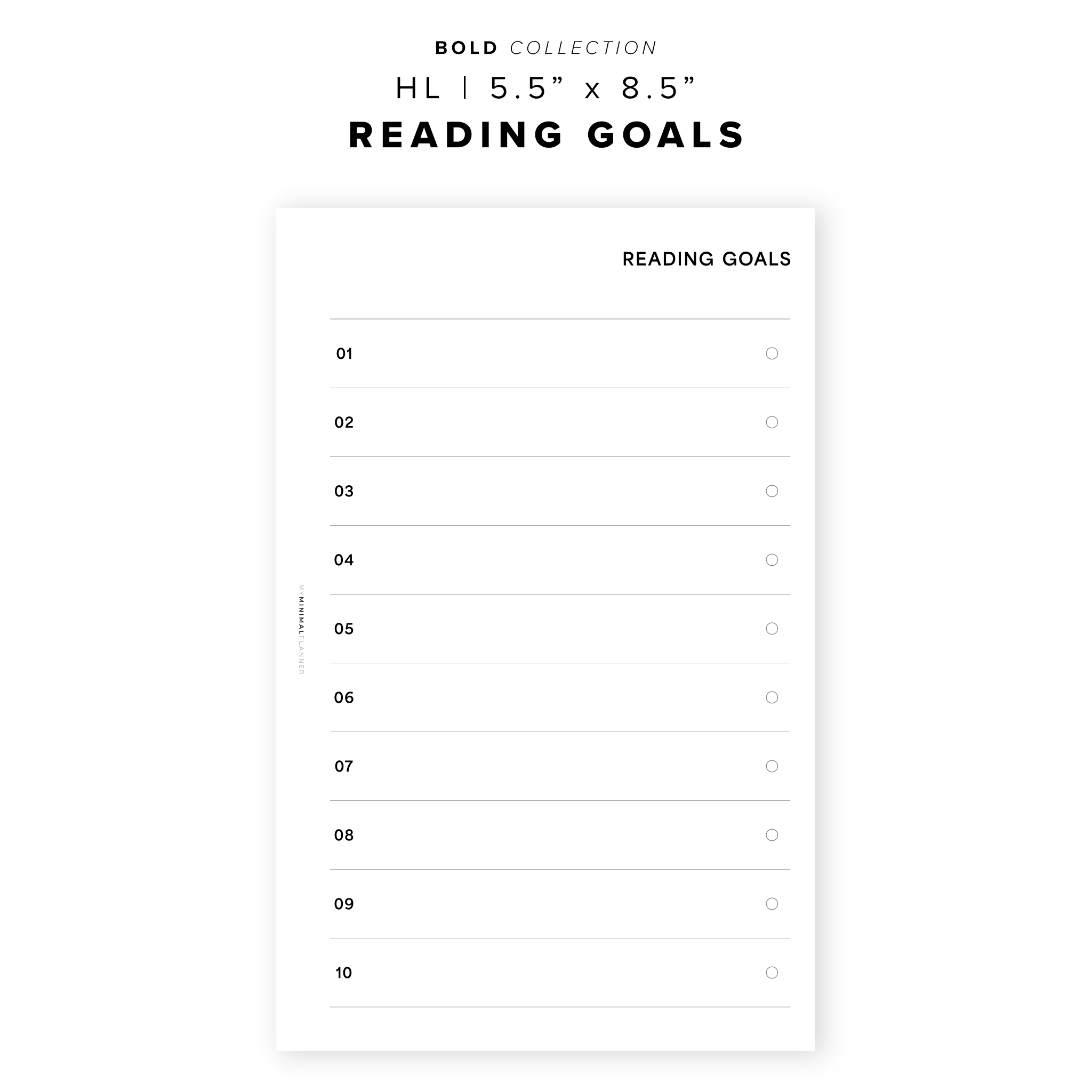 PR293 - Reading Goals - Printable Insert