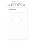 PR363 - TV Show Reviews - Printable Insert