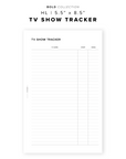 PR312 - TV Show Tracker - Printable Insert