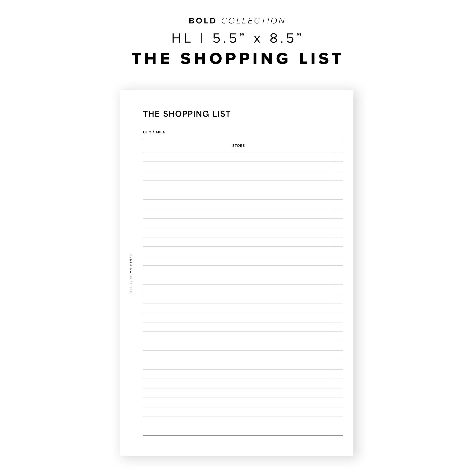 PR273 - The Shopping List - Printable Insert – My Minimal Planner