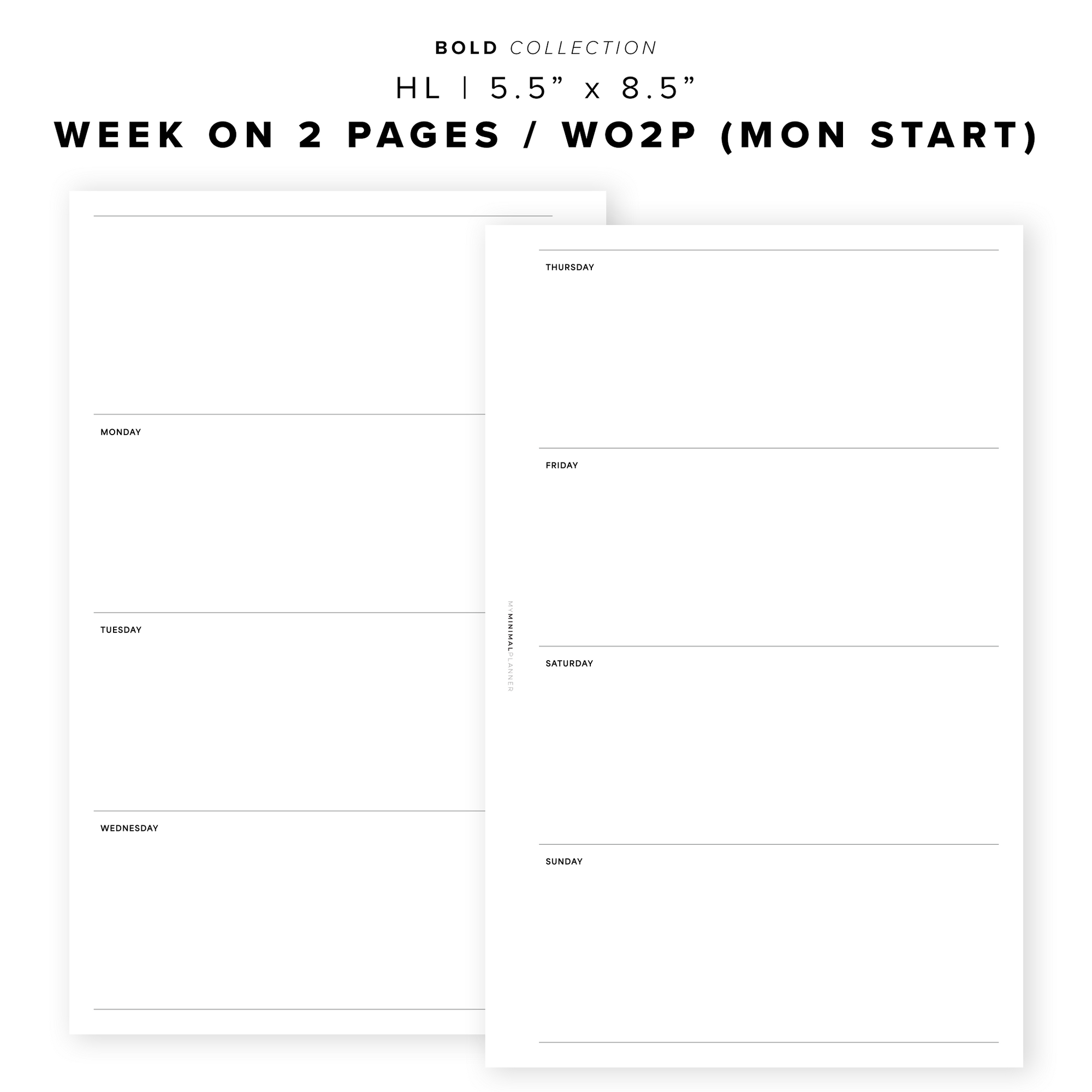 PR322 - Week on 2 Pages V3 (WO2P) - Printable Insert