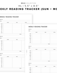 PR313 - Weekly Reading Tracker - Printable Insert