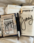 Custom Calligraphy: Property Of - Printable Dashboard