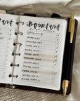 PR353 - Important To Do - Printable Insert