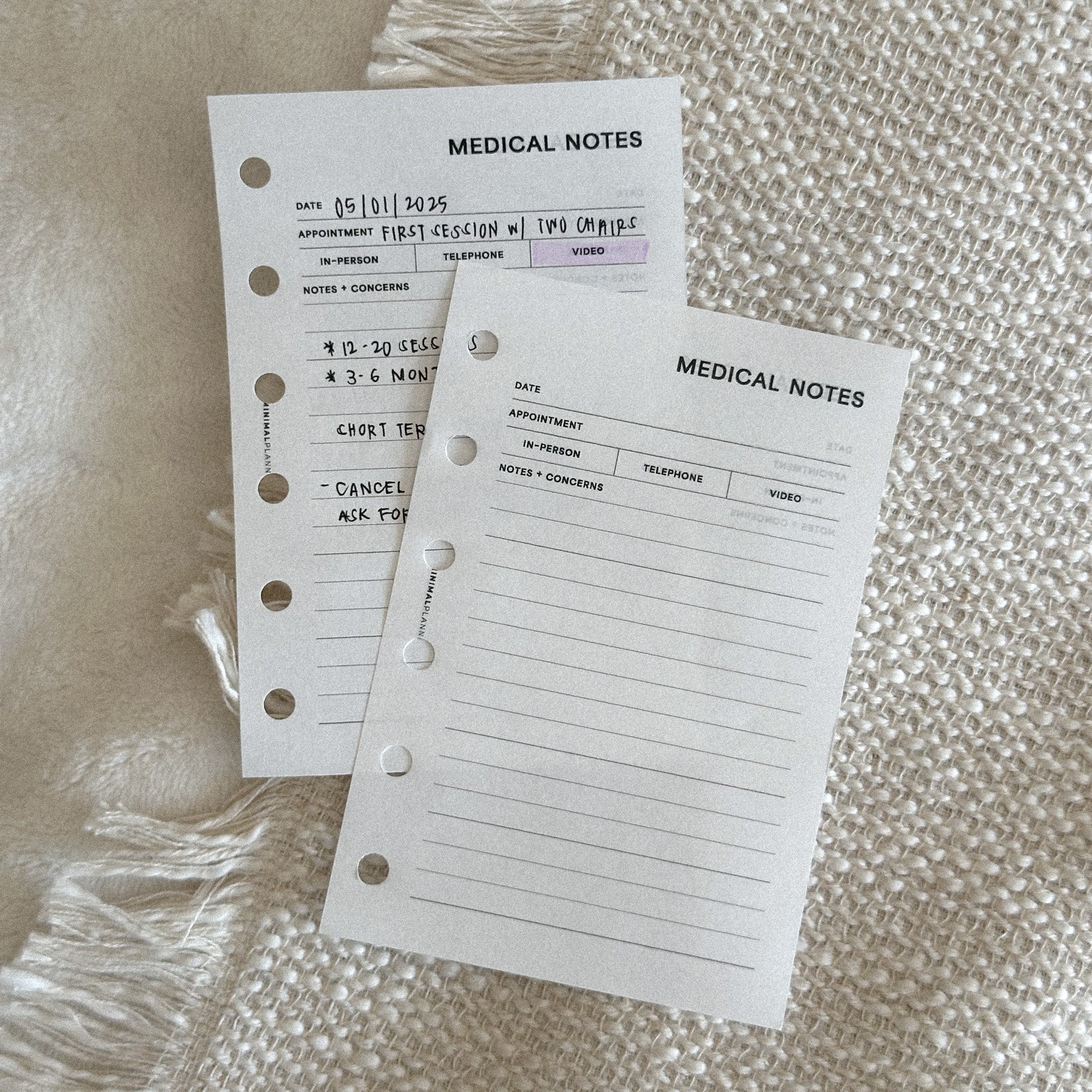 PR338 - Medical Notes - Printable Insert – My Minimal Planner