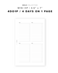 PR290 - 4DO1P / 4 days on one page - Printable Insert