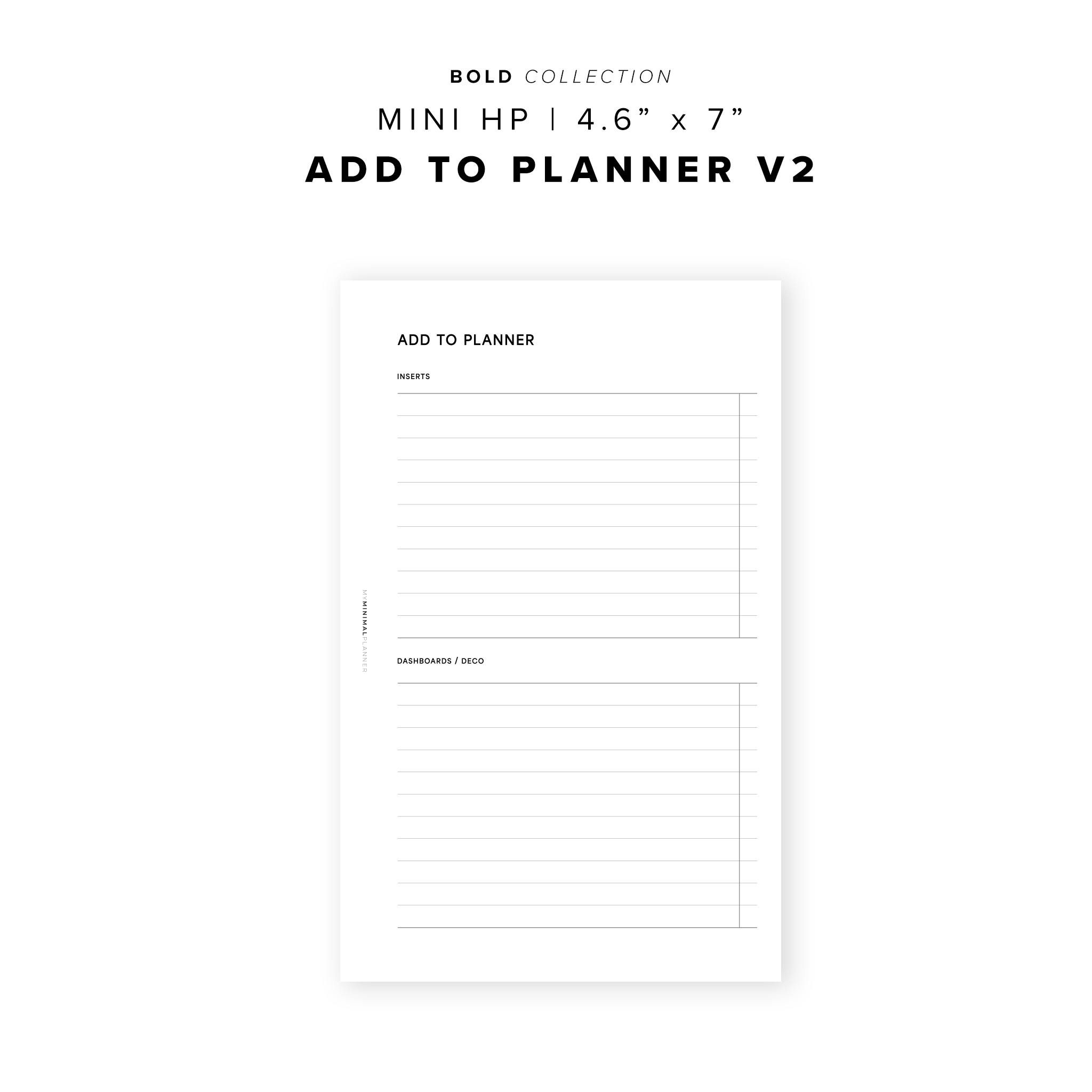 PR285 - Add to Planner V2 - Printable Insert