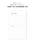 PR285 - Add to Planner V2 - Printable Insert