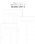 PR315 - Blank List 2 - Printable Insert