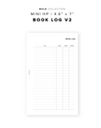 PR294 - Book Log V2 - Printable Insert