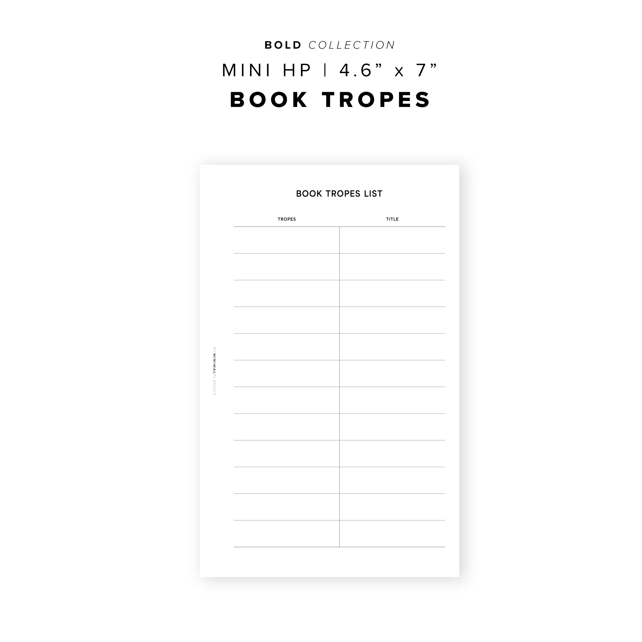 PR291 - Book Tropes - Printable Insert