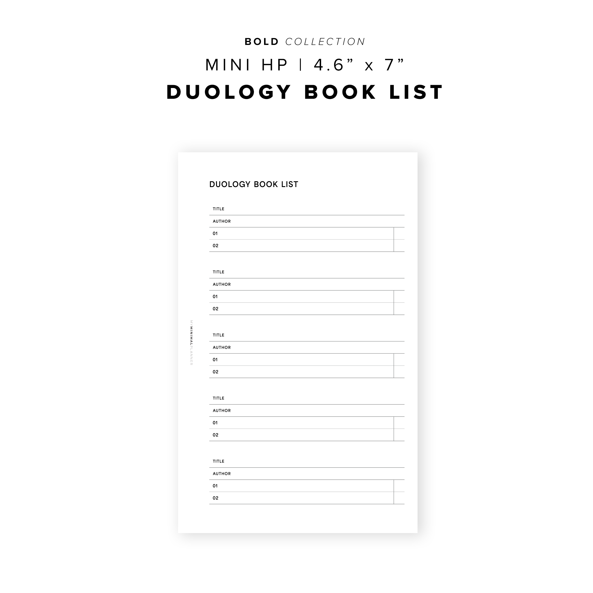 PR243 - Duology Book List - Printable Insert