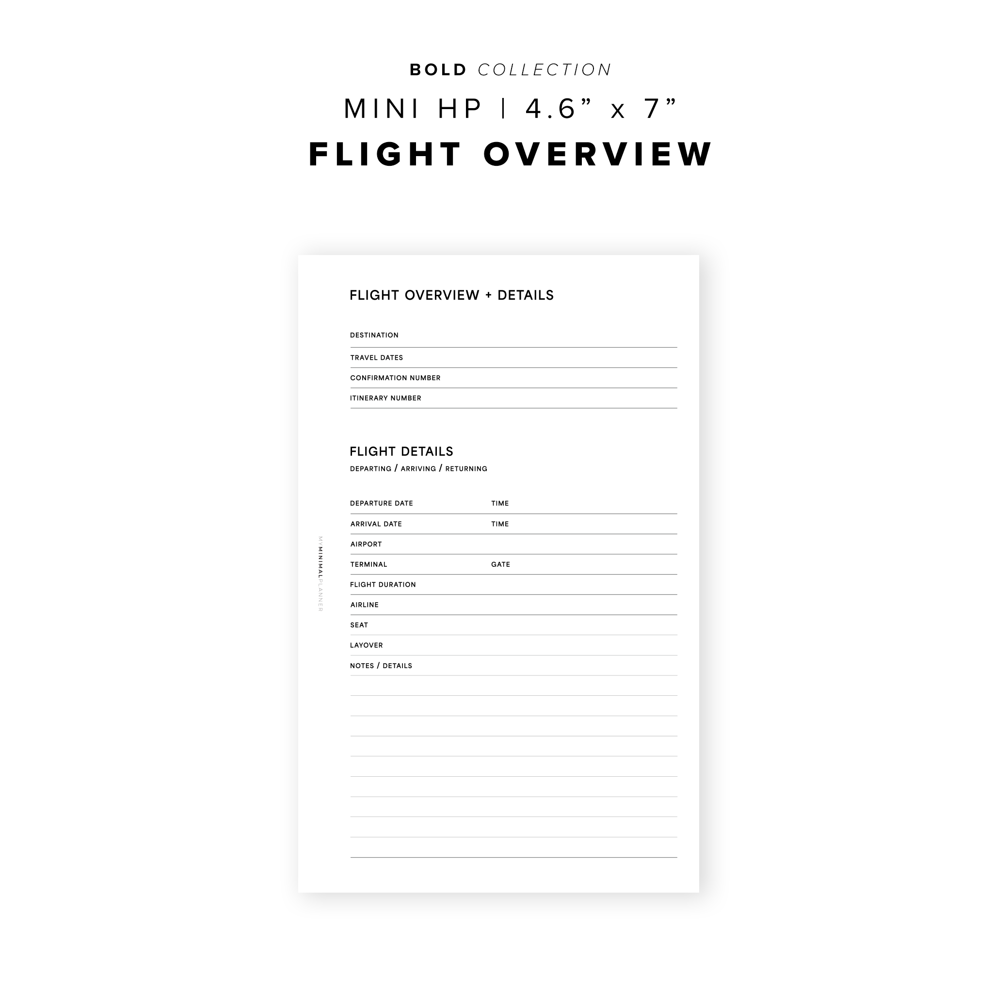 PR270 - Flight Overview - Printable Insert