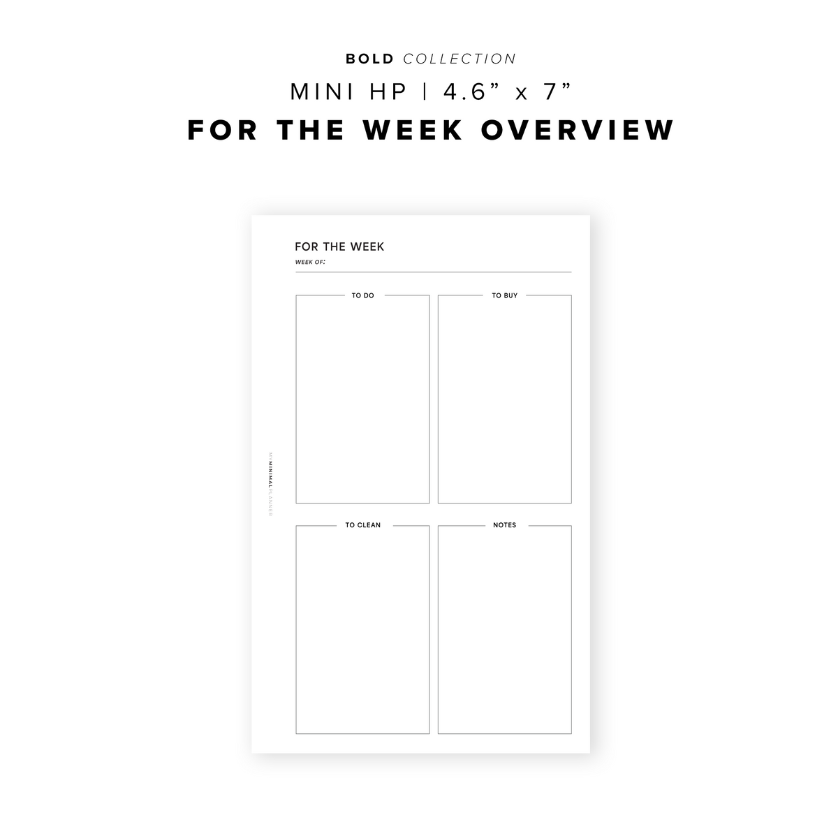 PR219 - For the Week - Printable Insert – My Minimal Planner