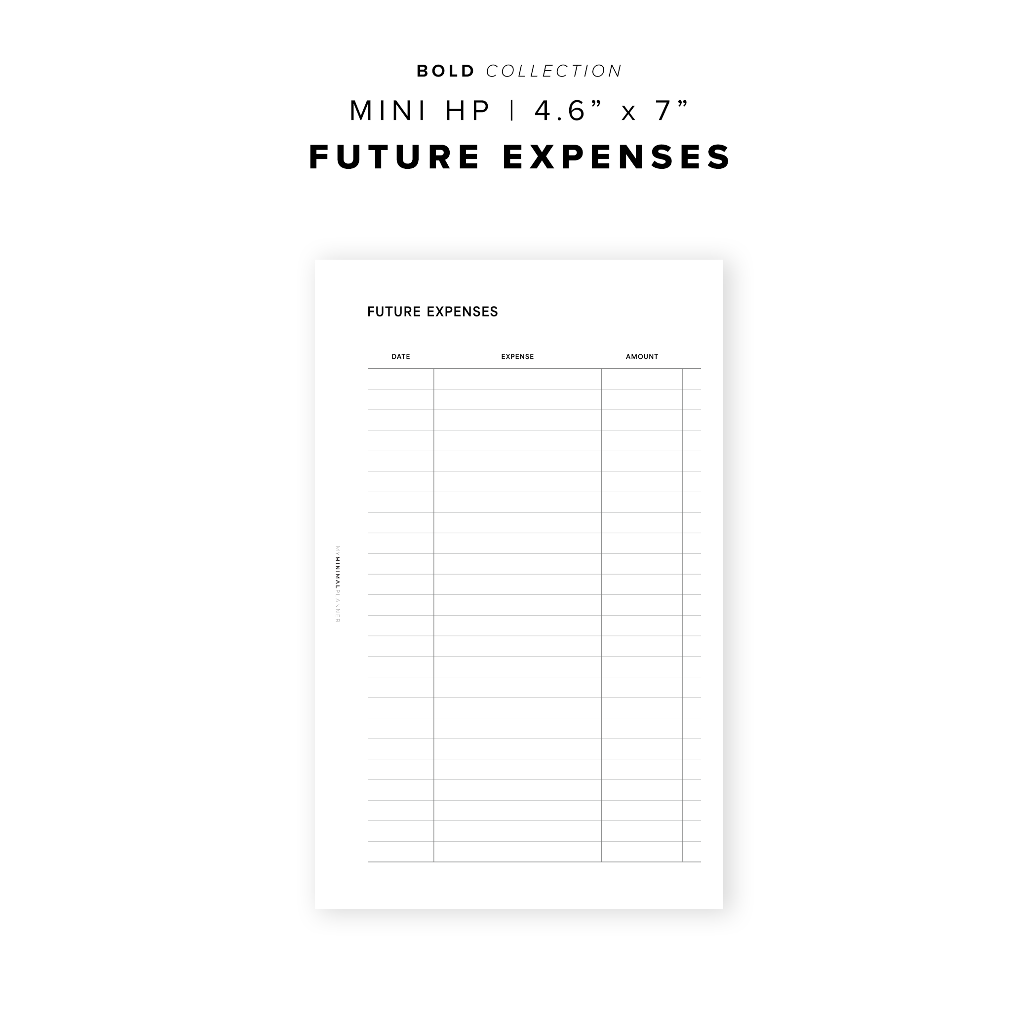 PR292 - Future Expenses - Printable Insert