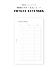 PR292 - Future Expenses - Printable Insert