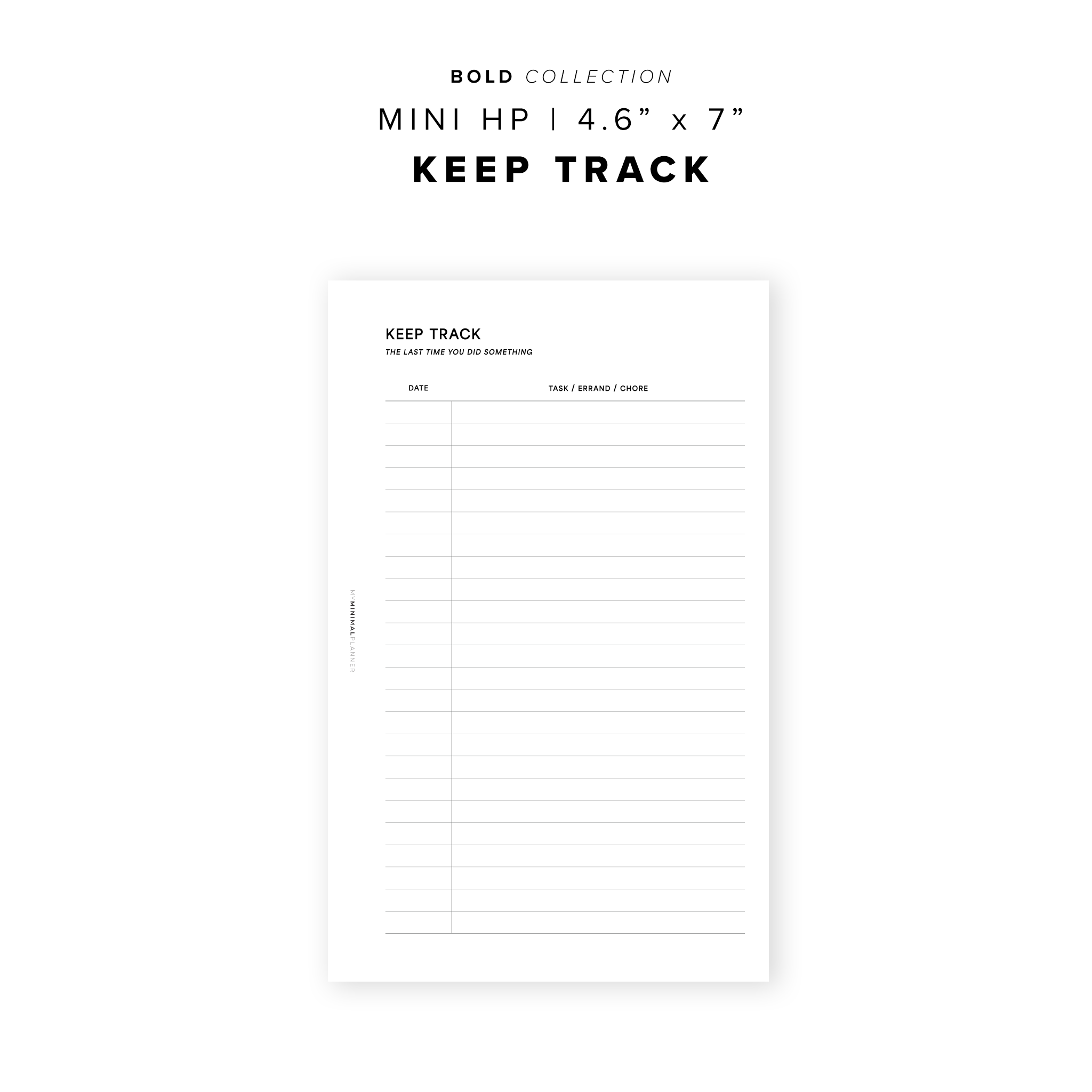 PR247 - Keep Track - Printable Insert