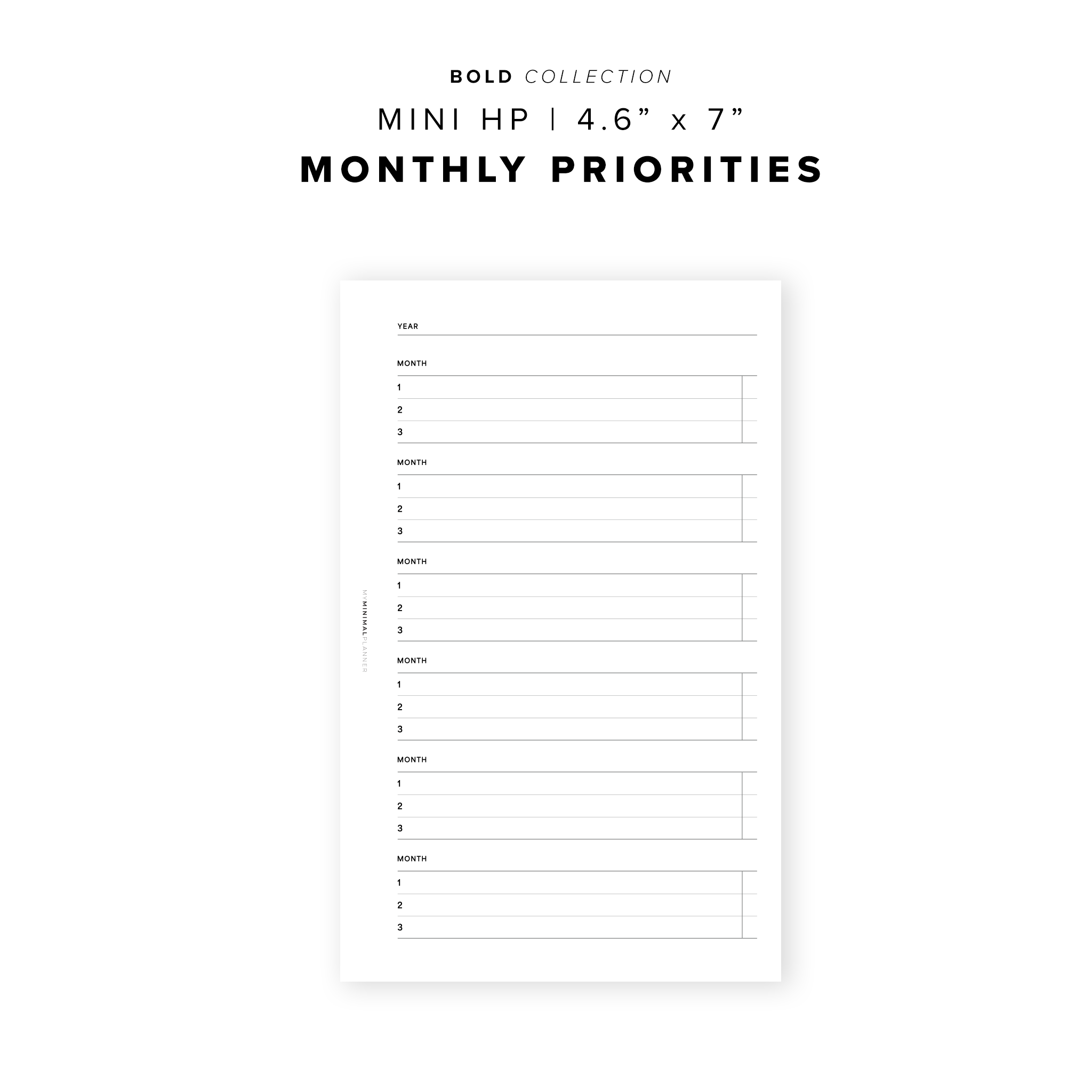 PR306 - Monthly Priorities - Printable Insert