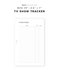 PR312 - TV Show Tracker - Printable Insert