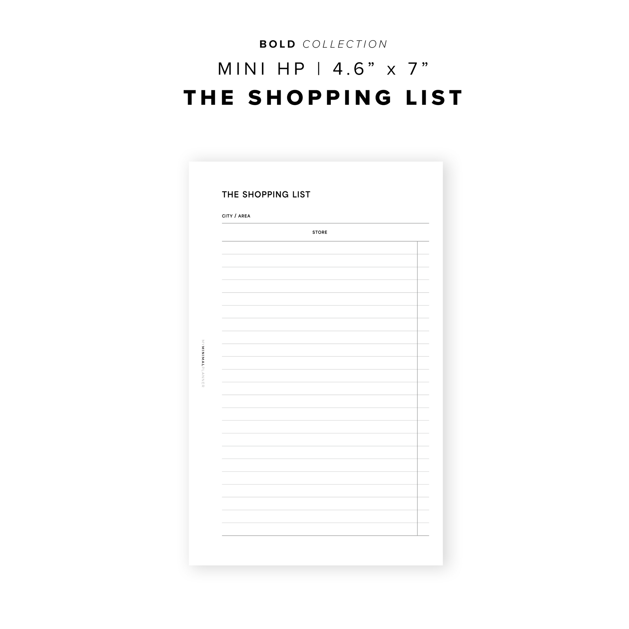 PR273 - The Shopping List - Printable Insert – My Minimal Planner