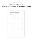 PR267 - Tourist Spots - Printable Insert