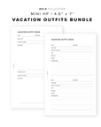 PR262 - Vacation Outfits Bundle - Printable Insert