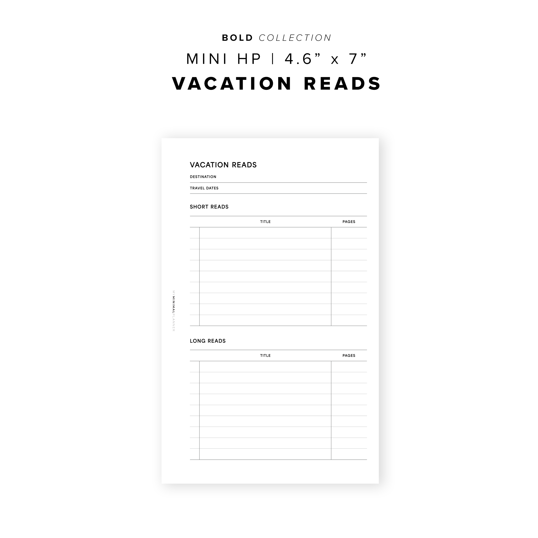 PR260 - Vacation Reads - Printable Insert