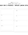 PR322 - Week on 2 Pages V3 (WO2P) - Printable Insert