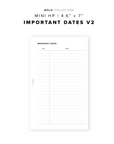 PR323 - Important Dates V2 - Printable Insert