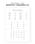 PRS06 - Monthly Headers 2 - Printable Stickers