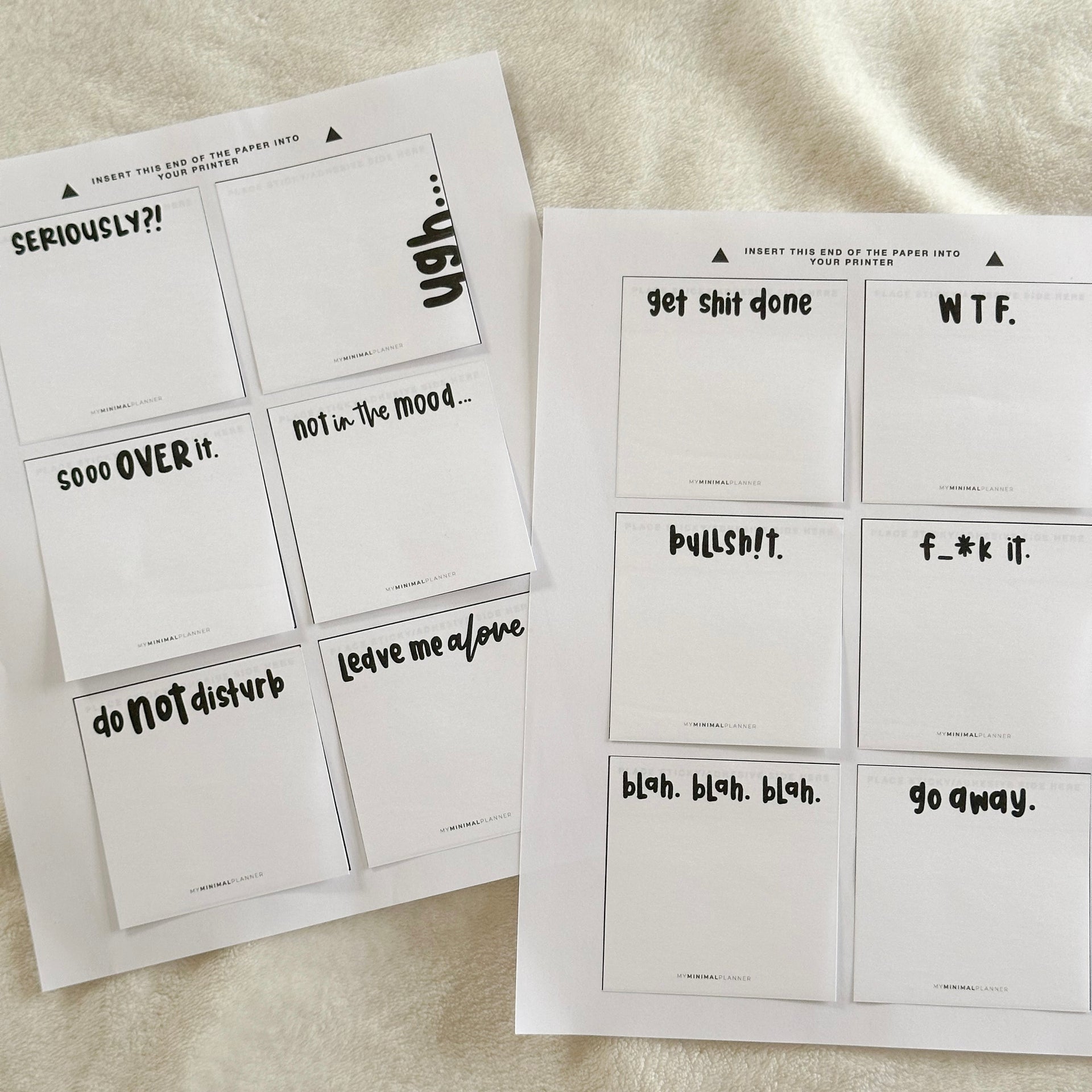 Picture of PSN06 - Moody Notes - Printable Sticky Notes - My Minimal Planner