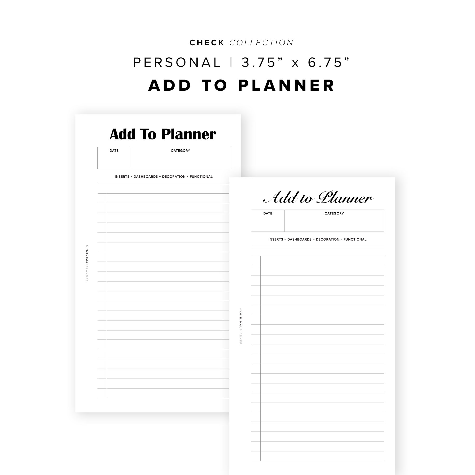 PR356 - Add to Planner Check - Printable Insert