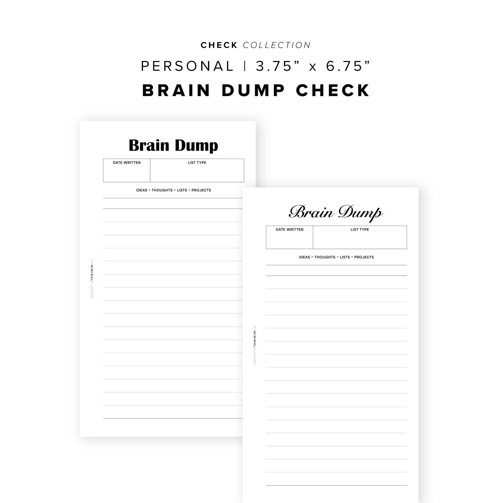 PR359 - Brain Dump Check - Printable Insert