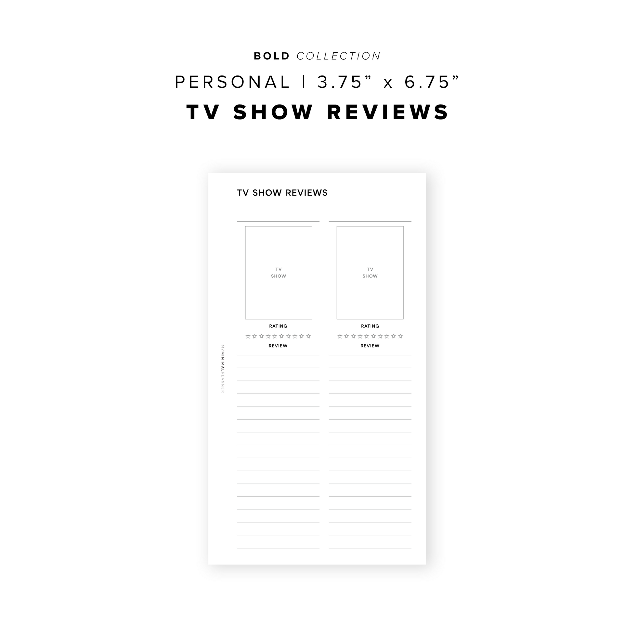 PR363 - TV Show Reviews - Printable Insert