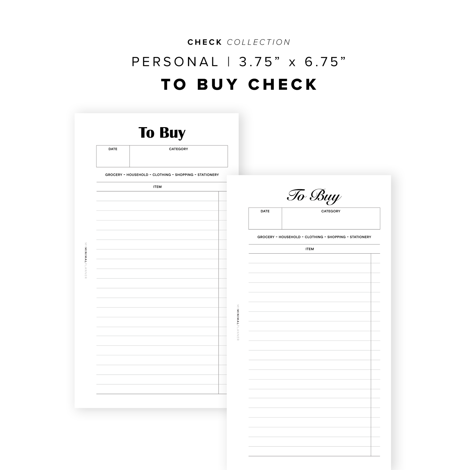PR350 - To Buy Check - Printable Insert