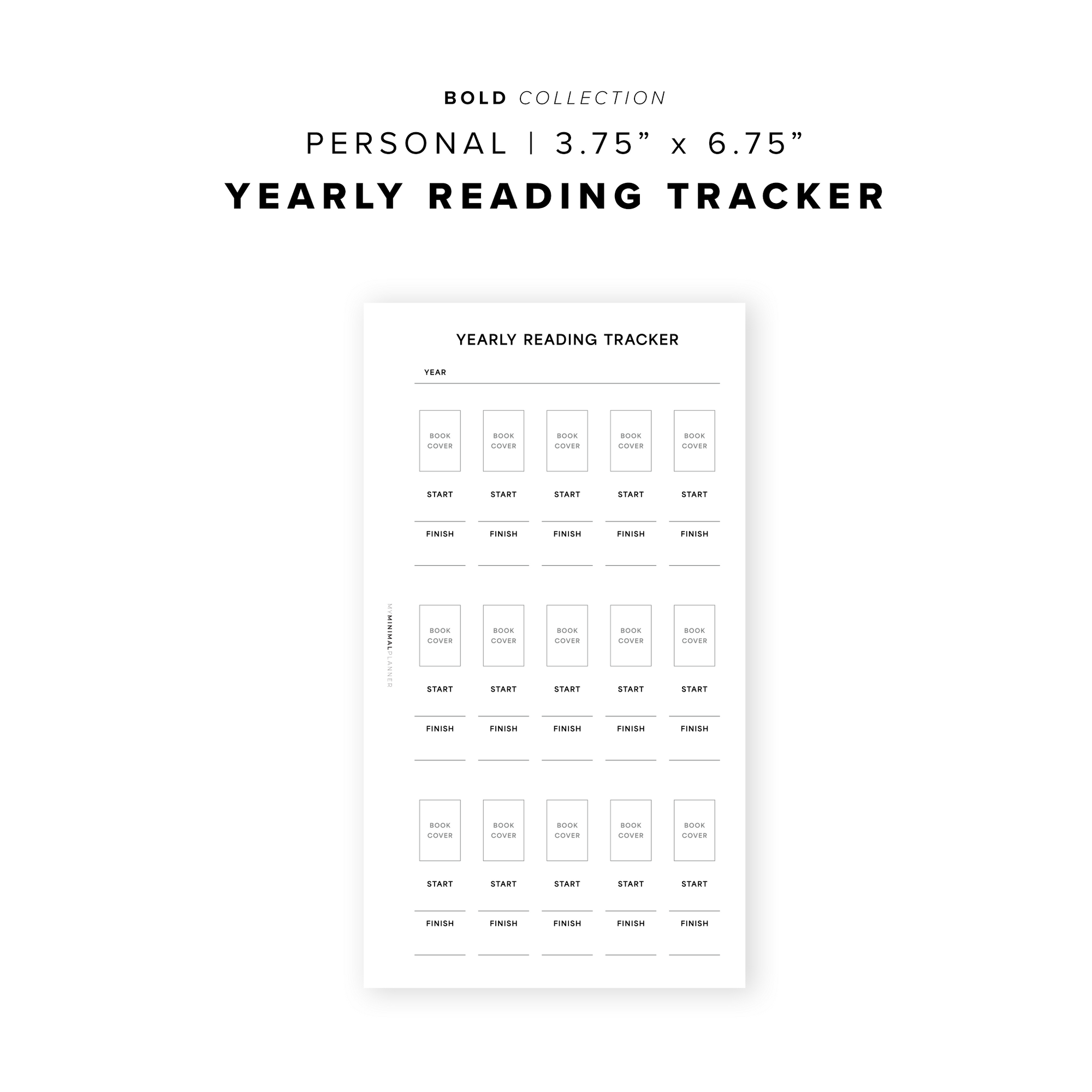 PR364 - Yearly Reading Tracker - Printable Insert