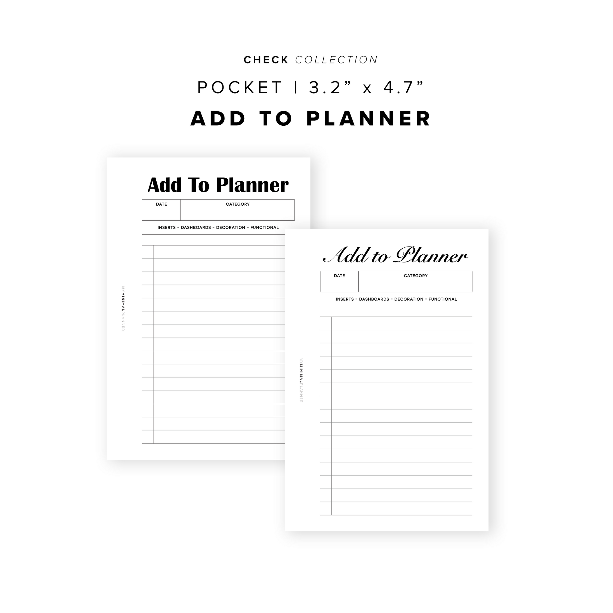PR356 - Add to Planner Check - Printable Insert