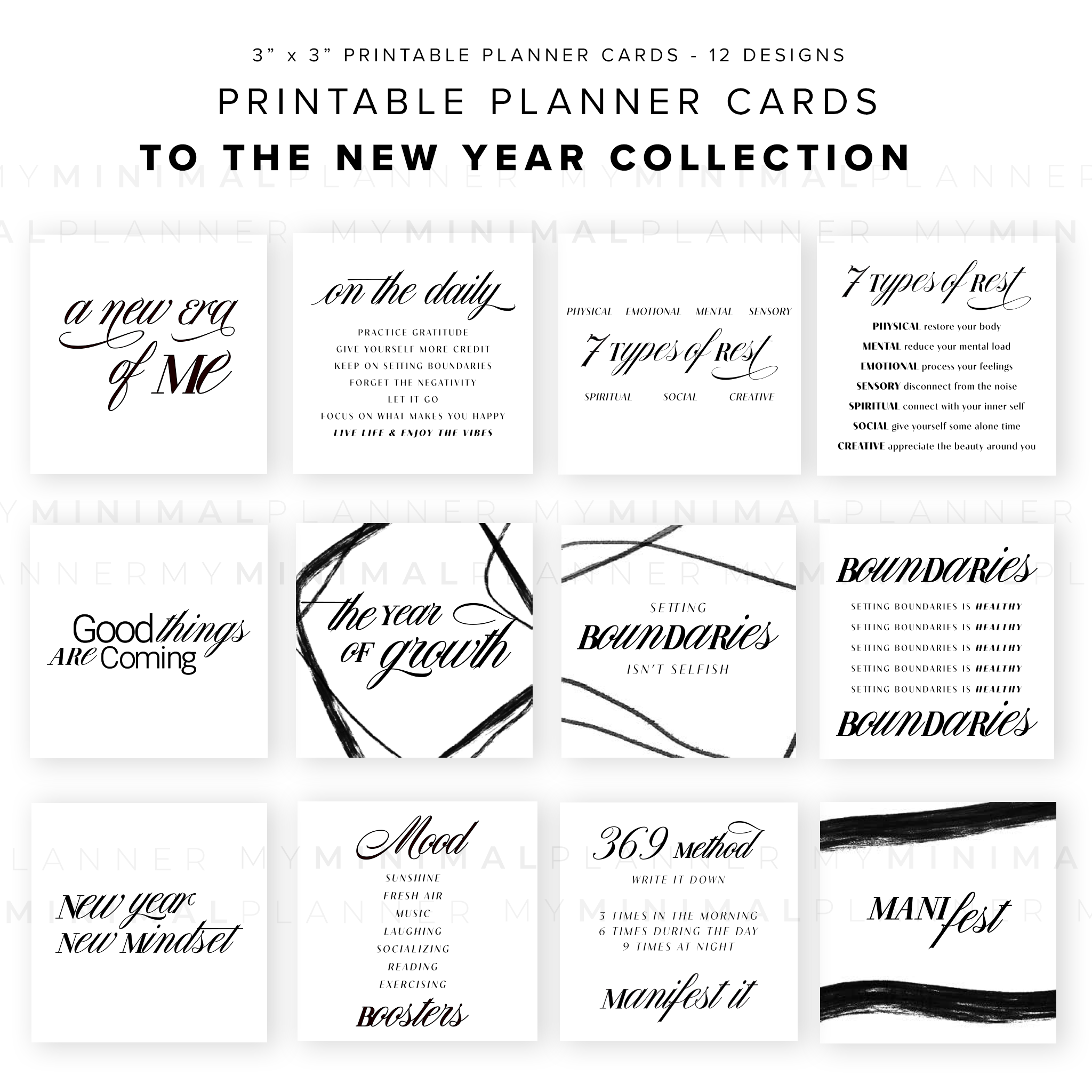 PPC25 - To the New Year - Printable Planner Cards