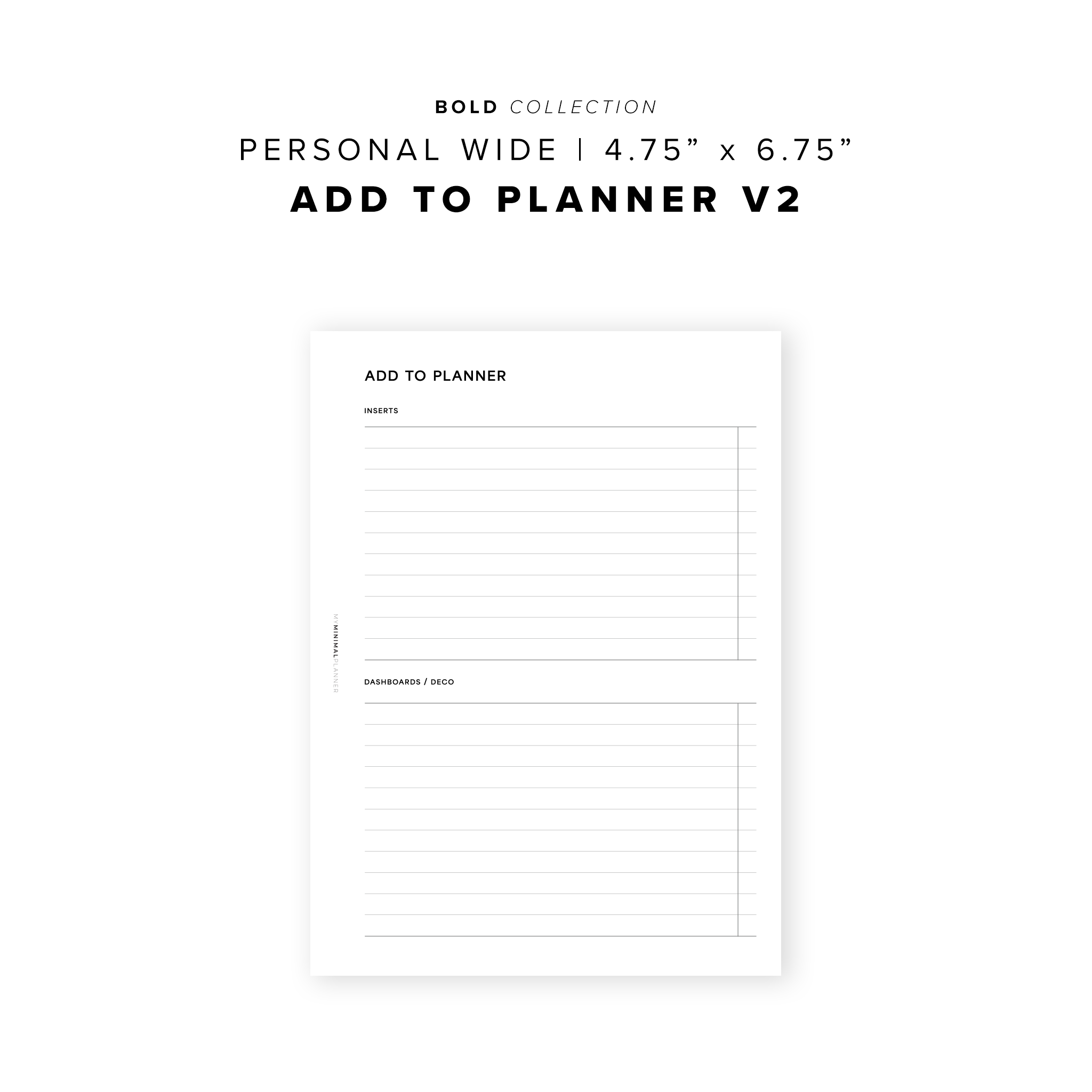 PR285 - Add to Planner V2 - Printable Insert