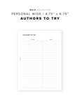PR252 - Authors To Try - Printable Insert