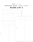 PR315 - Blank List 2 - Printable Insert