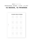 PR245 - 12 Books, 12 Friends - Printable Insert