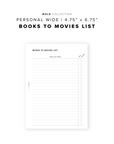 PR281 - Books to Movies - Printable Insert