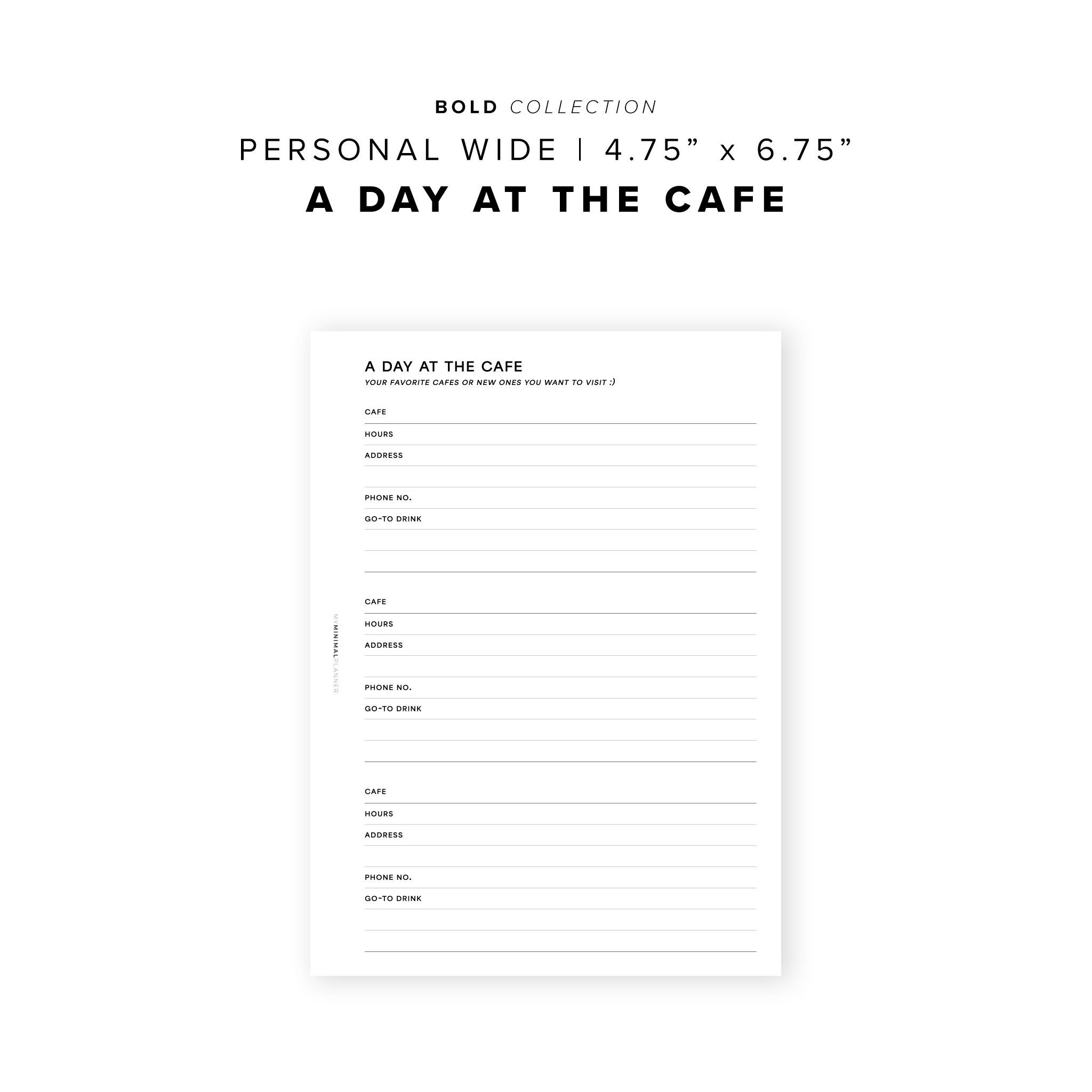 PR289 - Day at the Cafe - Printable Insert