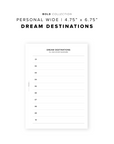 PR266 - Dream Destinations - Printable Insert