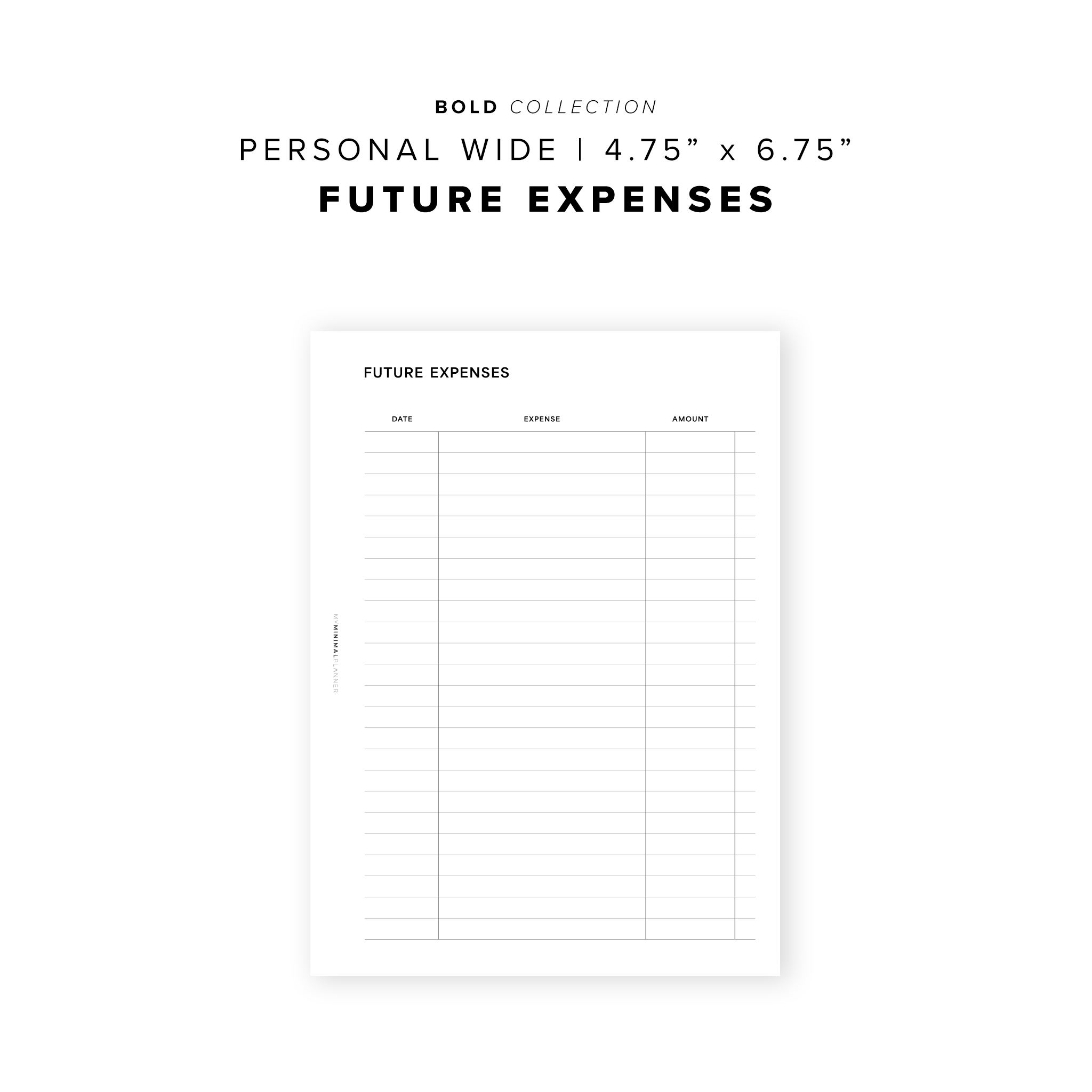 PR292 - Future Expenses - Printable Insert