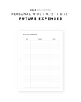 PR292 - Future Expenses - Printable Insert